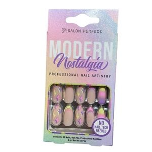 Salon Perfect Modern Nostalgia Press on Nails Neon Lightening 90s Y2K Almond
